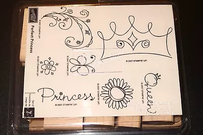 2007 Stampin Up Perfect Princess 7 Rubber Stamps NEW!  - Queen Swirl Crown • $12.50