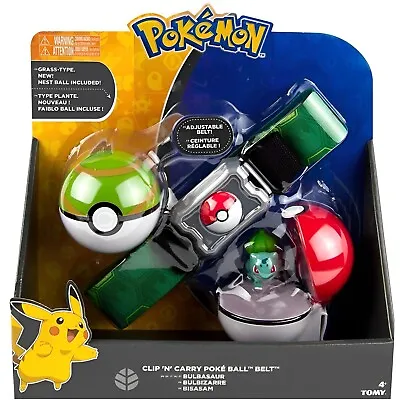 $34.49 • Buy Pokemon Bulbasaur And Nestball  Statue Clip 'N' Carry Pokeball And Belt TOMY Toy