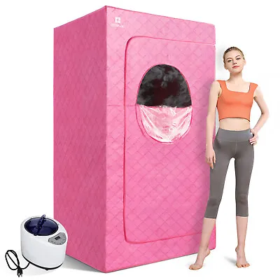 Pink Full Size 1000W Portable Personal Steam Sauna Heated Home Spa Detox Therapy • $96.89