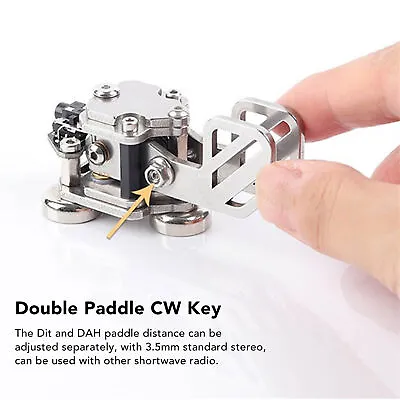 CW Key Dual Paddle Telegraph Key Stainless Steel Auto-Morse Code Transmitter Key • $54.20