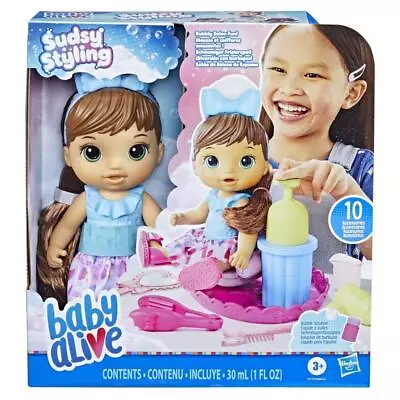 Baby Alive Sudsy Styling Doll Brown Hair • $57.11