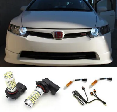 6000K White 9005 LED Daytime Running Light Kit For Acura TSX TL Honda Civic Etc • $35.99