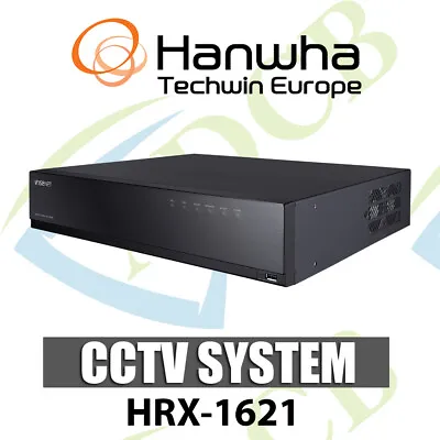 Samsung Hanwha HRX-1621 5-in-1 16CH DVR Recorder IP AHD HDTVI HDCVI CVBS CCTV • £1149.95