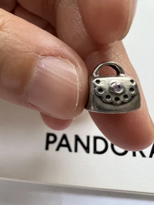 $15 • Buy Authentic Pandora Pink CZ Handbag Purse Charm Retired 790309