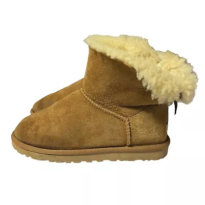 UGG Australia Mini Bailey Chestnut Brown 1005062 Bow Winter Boots Womens UK 4.5 • £29.95