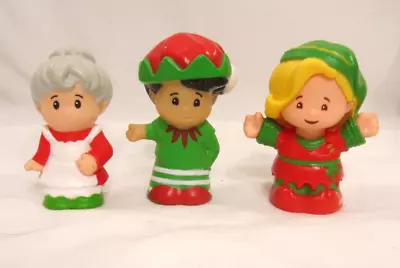 Fisher Price Little People MRS. CLAUS & 2 Elves Christmas Dolls 2019 2021 • $10.99