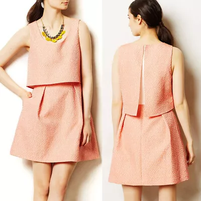 *PRETTY!* Erin Fetherston Guava Tiered Eyelet Shift Dress Sz 6 NWT • $35.99