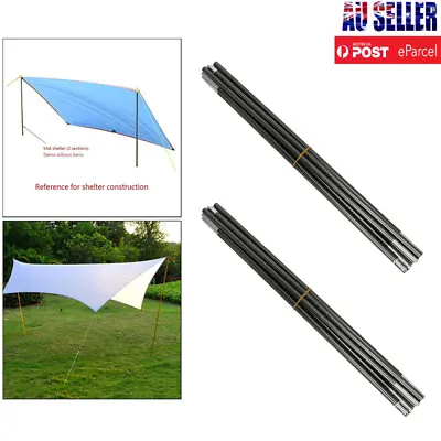 $27.35 • Buy 2 PCS/Set Solid Tarp Support Poles Camping Canopy Tent Rod With Storage Bag