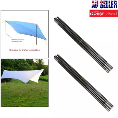 $27.35 • Buy 2 PCS/Set Solid Tarp Support Poles Camping Canopy Tent Rod With Storage Bag