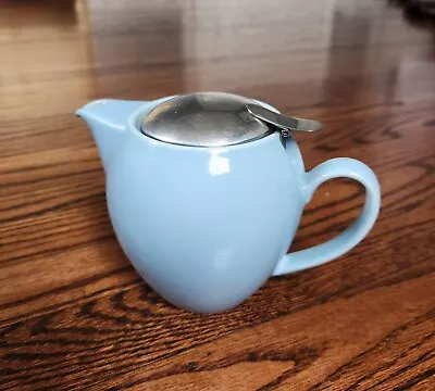 ZERO Japan Light Blue Teapot With Metal Lid No Infuser  2 Cups  4⅜  Tall  • £17.85
