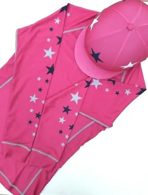 Cross Country XC Eventing Colours With Hat Silk And Starburst (Pink Navy Silver) • £34.95