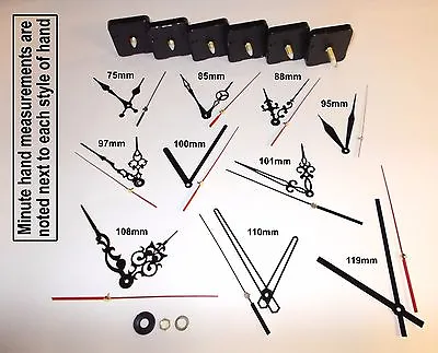 DIY Quartz Clock Movement / Mechanism. Silent Motor. Black Hands & Parts • £6.42
