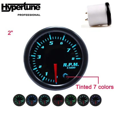 2  52mm 12V Tacho Gauge Meter 7 Color Tinted  Tachometer 0~8000 RPM Universal • $25