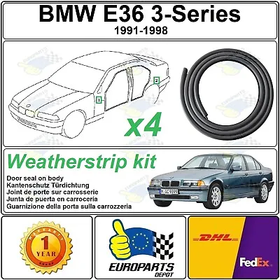 BMW E36 3 Series Sedan & Wagon Rubber Door Seal Weatherstrip Kit 4 Piece Set • $88