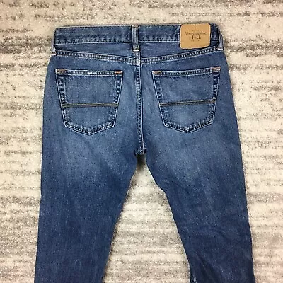 Abercrombie & Fitch Jeans Mens 32x32 The A&F Slim Straight Button Fly Blue • $18.95