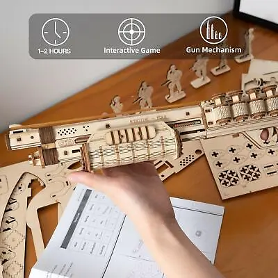 £17.99 • Buy Model 3D Toy Puzzle Boy ROKR Gift Kids Teens Gun Wooden Shotgun For Building DIY