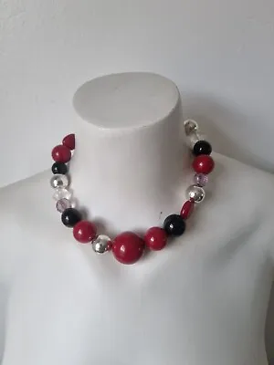 £3 • Buy Beautiful Chunk Beaded Red Necklace Costume Jewellery