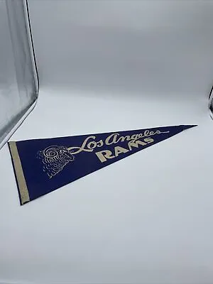 Vintage 1950's Los Angeles Rams Football Pennant With Large Ram Head Graphic Old • $68.74