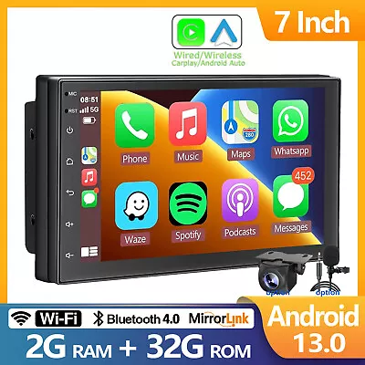 7  Carplay 2 Din Andriod 13 Car Radio Stereo Touch Screen FM GPS Navi Wifi 2+32G • $64.88