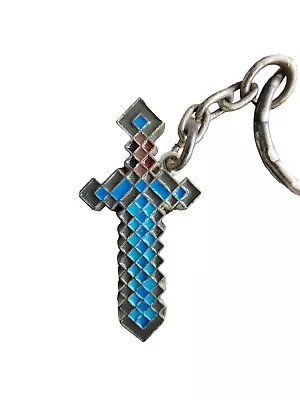 Minecraft Diamond Sword Metal Blue Video Game Keychain Collectible W/Free Ship • $9.99