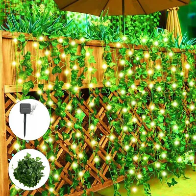 Solar Fairy String Lights Outdoor Garden LED Festoon Ivy Green Vines Garland DIY • £11.41