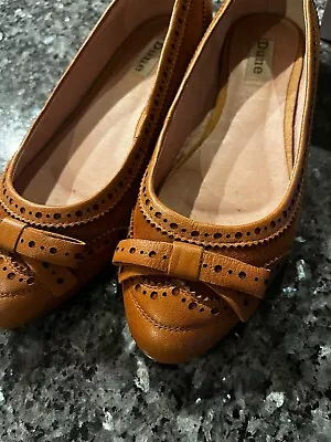 £28 • Buy Dune Womens Ballerina Pumps Shoe Tan Size UK 4