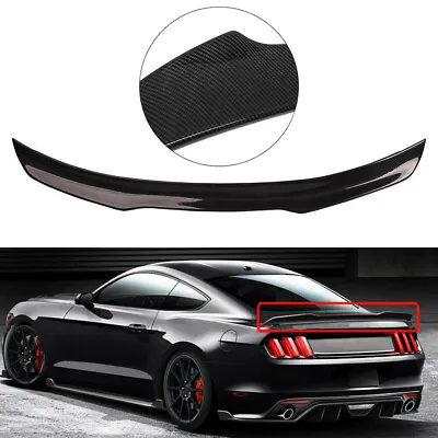 For 2015-2021 Ford Mustang GT H Style Carbon Fiber Look Rear Trunk Spoiler Wing • $78.88