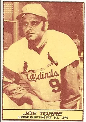 1971 Milk Duds - Joe Torre - Baseball Card - St. Louis Cardinals - HOF • $24.99