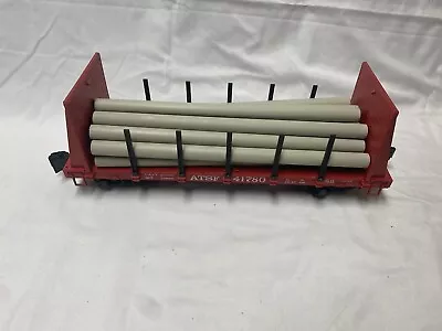 Lgb Atsf 41780 Log Bulkhead Flat Car With Logs G Scale Free Ship Tested Working • $68.84