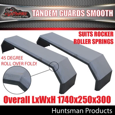 $180 • Buy Pair Tandem Axle Smooth Trailer Caravan Mudguards 250mm. Suits R/roller Springs