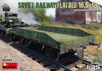 MINIART 35303 1:35 Soviet Railway Flatbed 165-18t Plastic Model Kit • $63.27