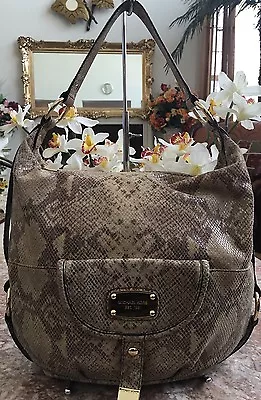 Michael Kors Python Snake Leather Embossed Hobo Tote Purse Shoulder Bag  • $93.49