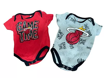 Baby Boys Size 6-9 Months NBA MIAMI HEAT Lot Of 2 Bodysuits • $8.96