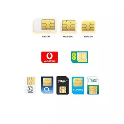 5G SIM CARDS Pay As You Go O2 VODAFONE EE GIFFGAFF THREE LYCA SMARTY VOXI LEBARA • £1