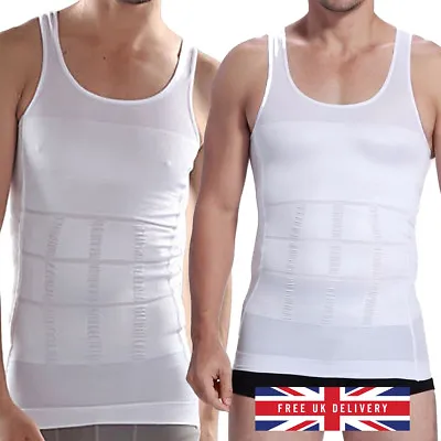 MEN SLIMMING VEST Body Shaper Slim Chest Belly Waist Boobs Compression Shirt UK • £5.39
