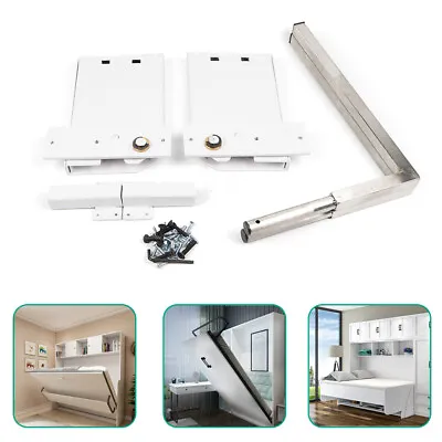 White Horizontal Murphy Wall Bed Springs Mechanism Hardware DIY Kit Upgrade • $71.82