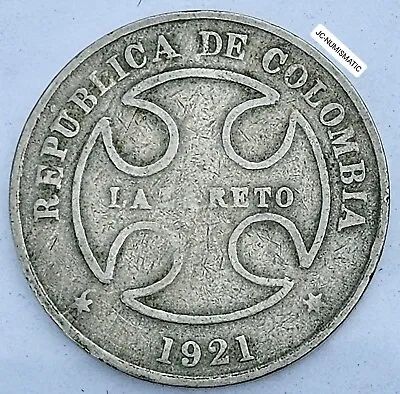 1921- 50 Centavos Colombia Coin- Leprosarium Coinage-  Lazareto's Coin - KM# L13 • $6.59