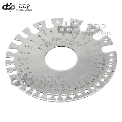 Steel Round Wire SWG Measuring Measure Gauge Millimetres Sheet Metal Tool WG-002 • $8.50