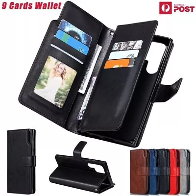 For Samsung S24 S23 S22 S21Ultra FE S10 Plus Case Leather Card Wallet Flip Cover • $8.29