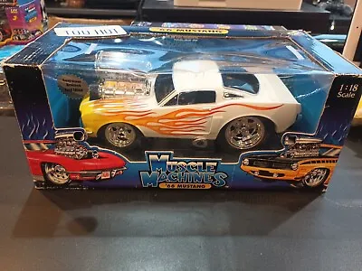 Muscle Machines 66 Mustang With Flames Steel Braided Fuel Lines 1:18  • $40