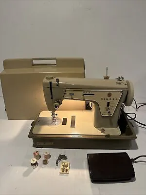 Vintage Fashion Mate By Singer Sewing Machine Model 237 With Pedal & Case • $99.95