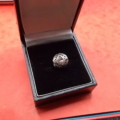 Chamilia Pink CZ Charm 925 Sterling Silver Cham 925 GC Nice Detail Oct Birthday • £10