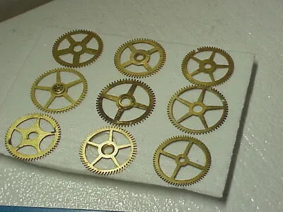 9 Used Brass Clock Gears Steampunk Altered Art Projects Parts #8 • $12.50