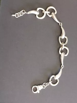 925 Sterling Silver Woman's Bracelet 'Horse Bit' Link - Really Pretty!!! • £135
