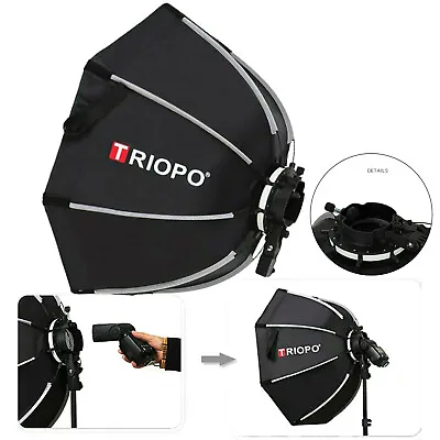 TRIOPO 65cm 8Pole Octagon Softbox Handheld Foldable F/Speedlite Flash Light S2R0 • $48.99