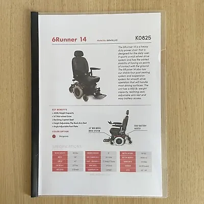 £9.35 • Buy Manual + Extra Info For 6Runner 14 Powerchair-Model 888WNLLHD -  Shoprider Roma