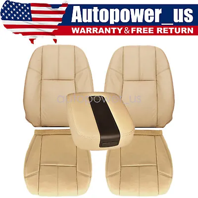 For 2007-2014 Chevy Tahoe Front Bottom & Top Replacement Leather Seat Cover Tan • $94.69