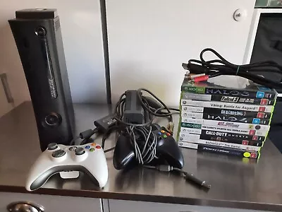 Microsoft Xbox 360 Elite Matte Black 120 GB Console + 2 Controllers And 11 Games • $110