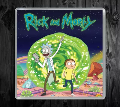 Coaster Rick And Morty Acrylic Coffee Tea Drink Cup Mat Gift Present Cartoon Art • £4.99