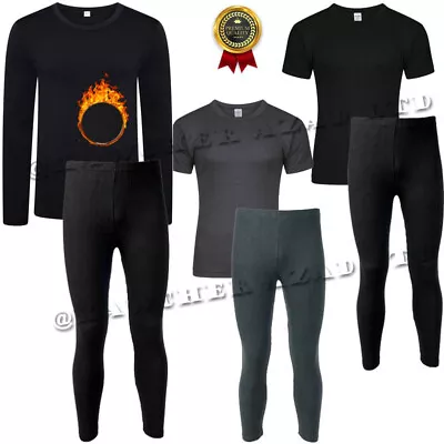 Mens Thermal Long Johns Top Bottom Set Cotton Underwear Warm Vest Base Layer Set • £5.99